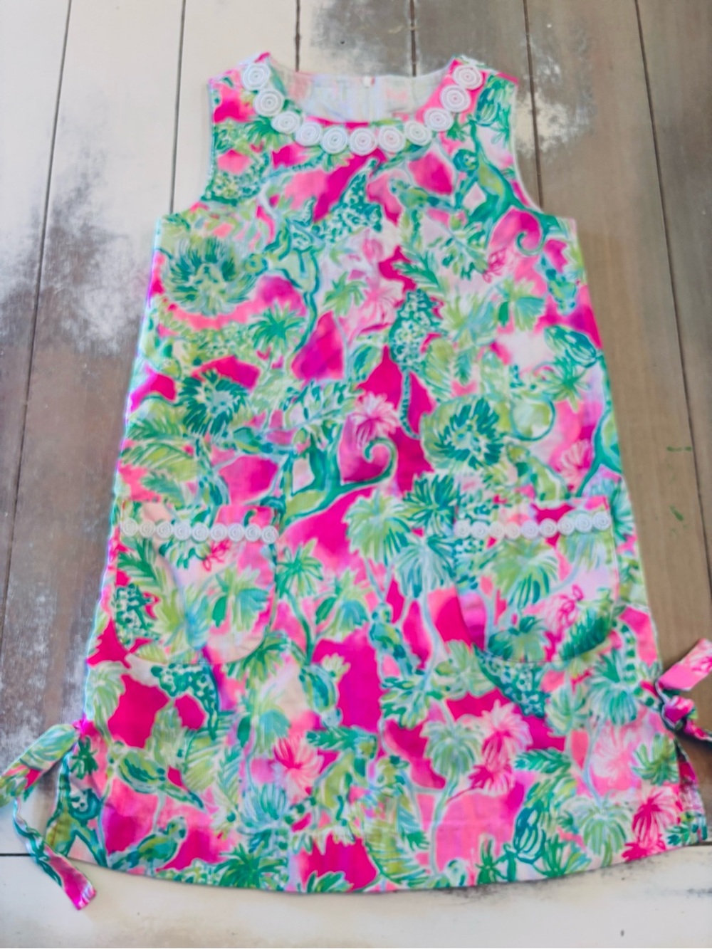 Lilly Pulitzer Pink & Green Tropical Shift Dress